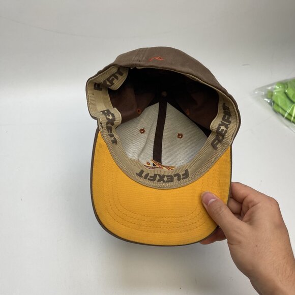 Vintage Rusty Hat Cap Men Brown / Orange Bill Surfer Surfing Skater Y2K FlexFit - Picture 7 of 10